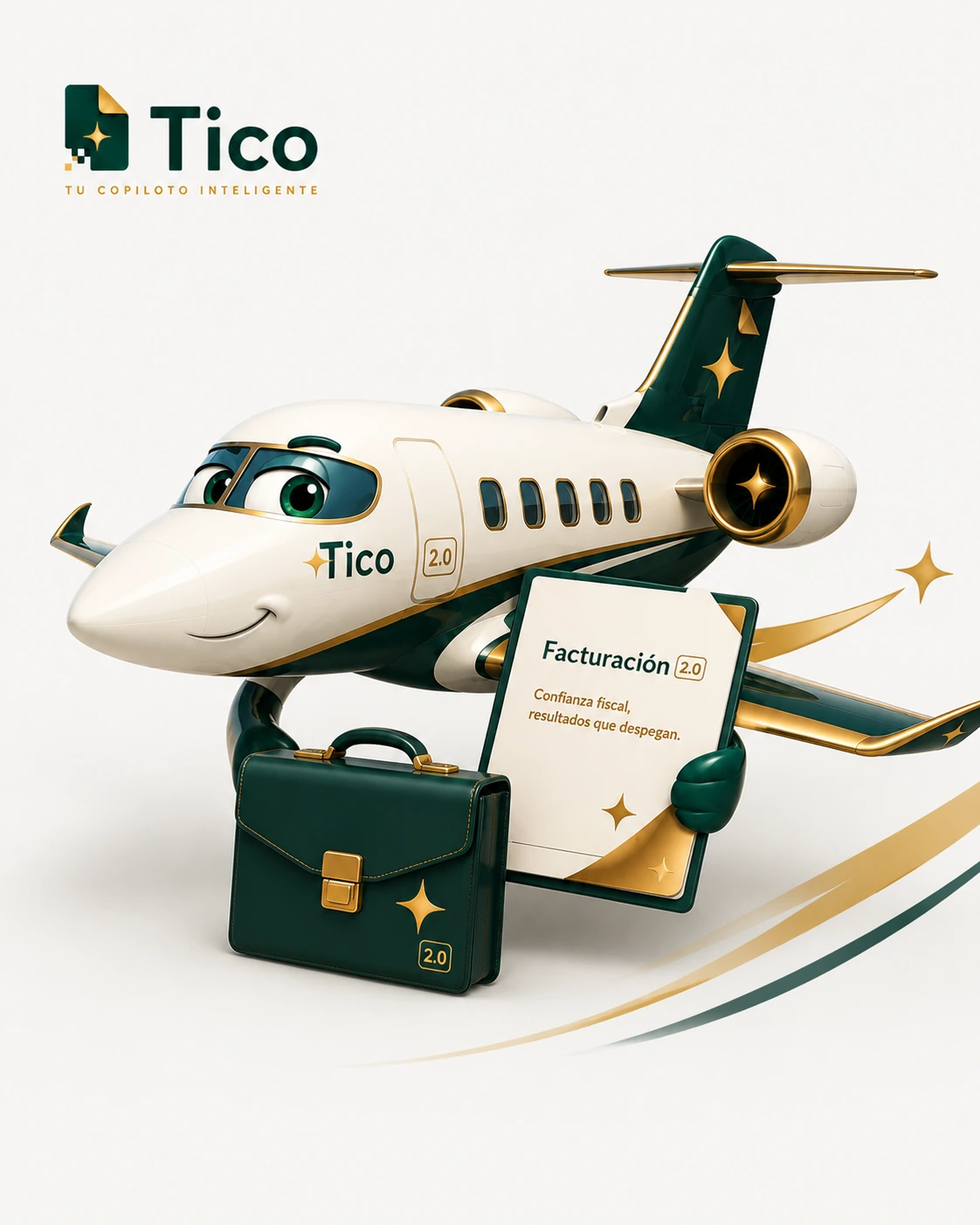 Tico junto a documentos fiscales, representando la confianza contable de Factumático